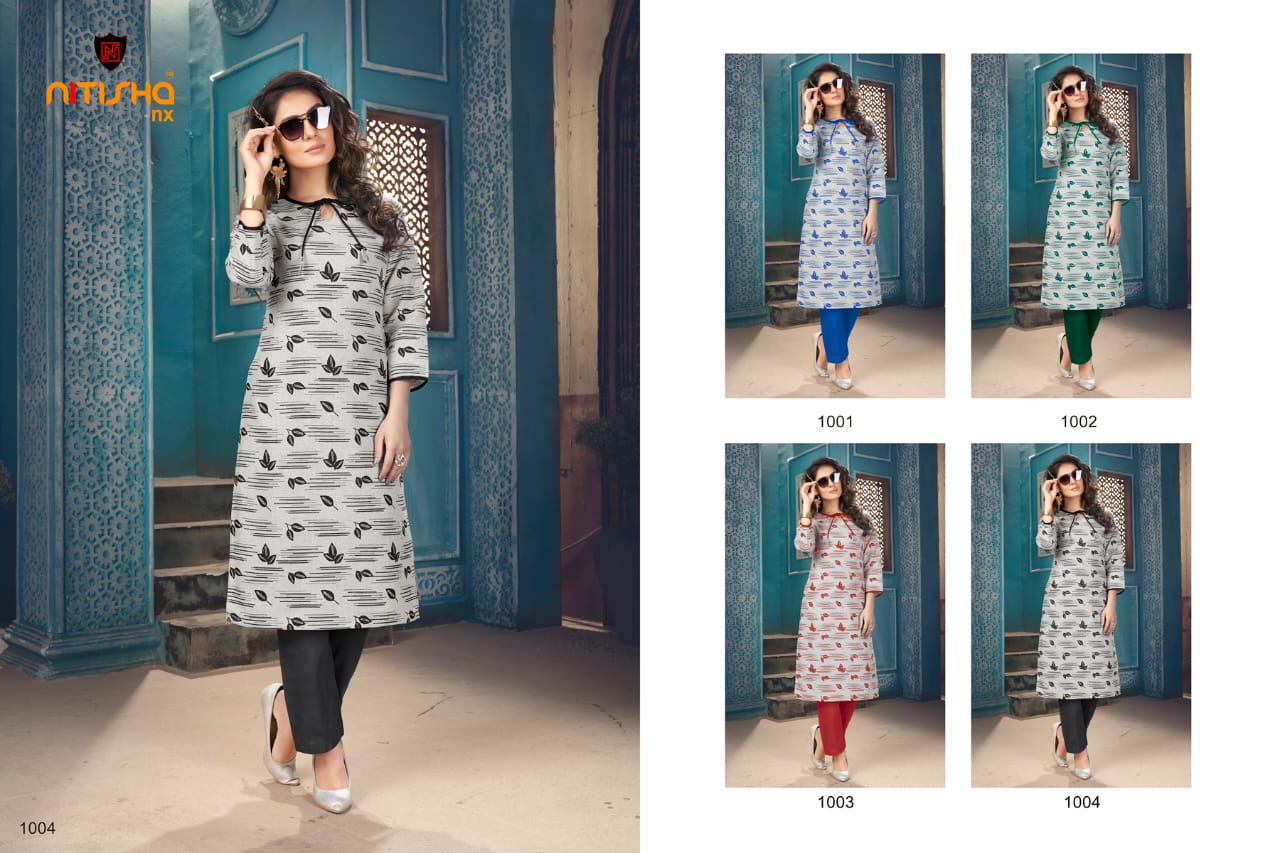 Nitisha Nx Butterfly Designer Regular Wear Long Kurtis With Bottom Collection
